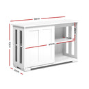 Artiss Buffet Sideboard Sliding Doors - SERA White-3