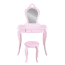 Keezi Kids Dressing Table Stool Set Vanity Mirror Princess Children Makeup Pink-5