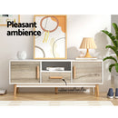 Artiss Wooden Entertainment Unit - White & Wood-6