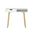 Artiss Computer Desk Drawer Cabinet Shelf White 90CM-3