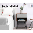 Artiss Bedside Table 1 Drawers with Shelf - LARS-5