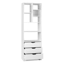 Artiss Bookshelf with Drawers - NANA White-3