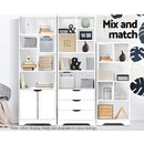 Artiss Bookshelf with Drawers - NANA White-7