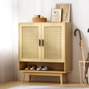 Artiss Shoe Rack Cabinet Rattan 5-tier 20 Pairs Dani-1