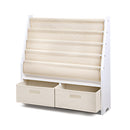 Keezi 4 Tiers Kids Bookshelf Magazine Rack Children Bookcase Organiser Drawer-3