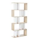 Artiss Bookshelf 5 Tiers - RITA White and Oak-3