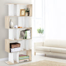 Artiss Bookshelf 5 Tiers - RITA White and Oak-1