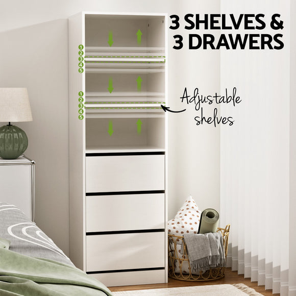 Artiss 3 Chest of Drawers Tallboy Cabinet White