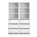 Artiss 2x Chest of 3 Drawers Tallboy Cabinet White-4