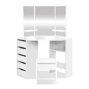 Artiss Dressing Table Stool Set Corner 5 Drawers White-3