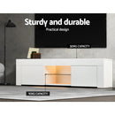 Artiss Entertainment Unit TV Cabinet LED 130cm White Angus-7