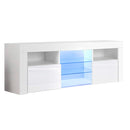 Artiss Entertainment Unit TV Cabinet LED 145cm White Angus-3