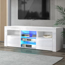 Artiss Entertainment Unit TV Cabinet LED 145cm White Angus-1