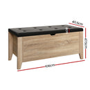 Artiss Storage Ottoman Blanket Box Leather Oak-2