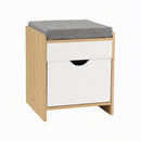 Artiss Storage Ottoman with Drawer 100kg Capacity Footrest Cushion Oak-2