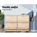 Artiss Shoe Rack Cabinet 24 Pairs 3-tier Wood Nina-8