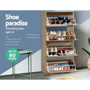 Artiss Shoe Rack Cabinet 60 Pairs 4 Doors - Wood-6