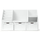 Keezi Kids Bookshelf Storage Organiser Toy Box Drawer Bench Seat Cabinet White-4