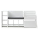 Keezi Kids Storage Unit Bookshelf Toy Box Organiser Bench Seat Cabinet 170cm White-4