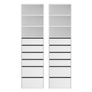 Artiss 2x Chest of 6 Drawers Tallboy Cabinet Adjustable Shelf White-4