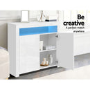 Artiss Buffet Sideboard LED - ARNO White-8