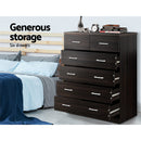 Artiss 6 Chest of Drawers - ANDES Walnut-6