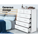 Artiss 6 Chest of Drawers - ANDES White-6