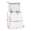 Artiss 2X Bedside Table 2 Drawers Lift-up Storage White-3