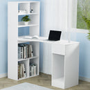 Artiss Computer Desk Bookshelf Drawer Cabinet White 120CM-7
