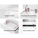 Artiss Bedside Table LED 3 Drawers - COLEY White-5