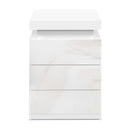 Artiss 2X Bedside Table LED 3 Drawers - COLEY White-4