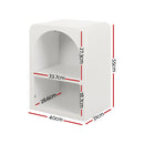 Artiss Bedside Table Shelves Side End Table Storage Nightstand White ARCHED-2
