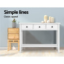 Artiss Console Table 3 Drawers 100CM White Chole-5