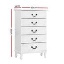 Artiss 5 Chest of Drawers - KUBI White-4