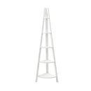 Artiss Bookshelf Corner Shelf 5 Tiers - CANE White-5