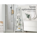 Artiss Bookshelf Corner Shelf 5 Tiers - CANE White-8