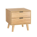 Artiss Bedside Table 2 Drawers - Pine-1