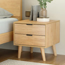 Artiss Bedside Table 2 Drawers - Pine-7
