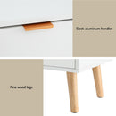 Artiss Bedside Table 2 Drawers - White-6