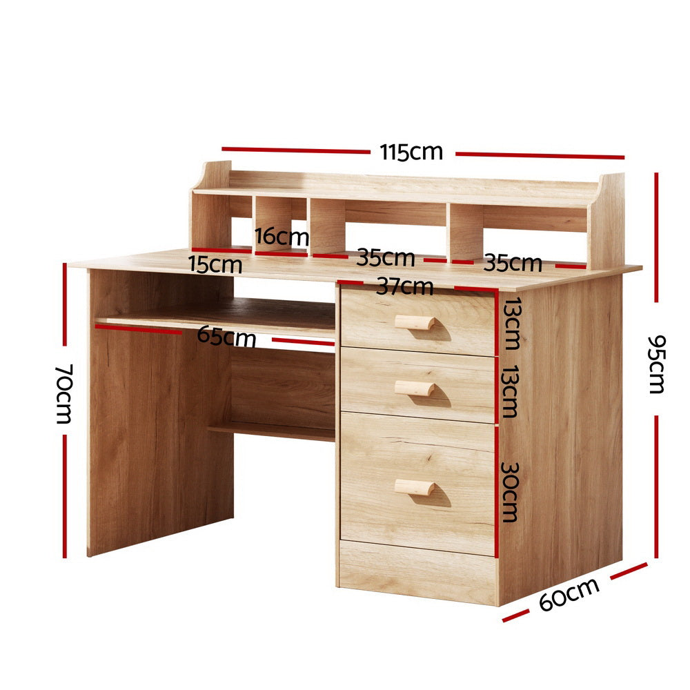 Artiss Computer Desk Office Study Desks Table Shelf Drawer - 0