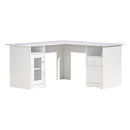 Artiss Computer Desk Shelf Cabinet L-Shape White 150CM-1