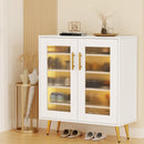 Artiss Shoe Rack 5-tier 20 Pairs Storage LED Light-1