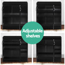 Artiss Shoe Rack Cabinet 21 Pairs Adjustable Shelves Black Clair-6