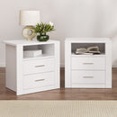 Artiss 2 X Bedside Table 2 Drawers with Shelf - TARA White-8