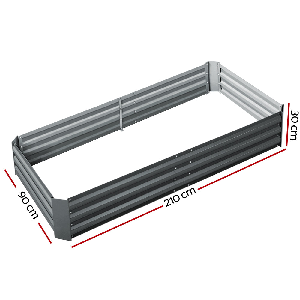 Green Fingers Garden Bed 210x90cm Planter Box Raised Container Galvanised Steel - 0
