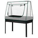 Green Fingers Elevated Metal Garden Bed Kit w Mini Greenhouse Cover 116x60cm Stand-Up Height Trellis-8
