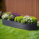 Green Fingers Garden Bed 240X80X42cm Oval Planter Box Raised Container Galvanised-1