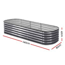 Green Fingers 3 Pcs Raised Garden Bed Kit Oval Galvanized Steel Planter Boxes 240x80x42cm, Heavy Duty Metal Elevated Garden Bed for Vegetables Flowers Herbs, with Safety Edging, Gloves & Pegs Included-7