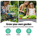 Green Fingers 3 Pcs Raised Garden Bed Kit Oval Galvanized Steel Planter Boxes 240x80x42cm, Heavy Duty Metal Elevated Garden Bed for Vegetables Flowers Herbs, with Safety Edging, Gloves & Pegs Included-5