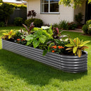 Green Fingers Garden Bed 320X80X42cm Oval Planter Box Raised Container Galvanised-1